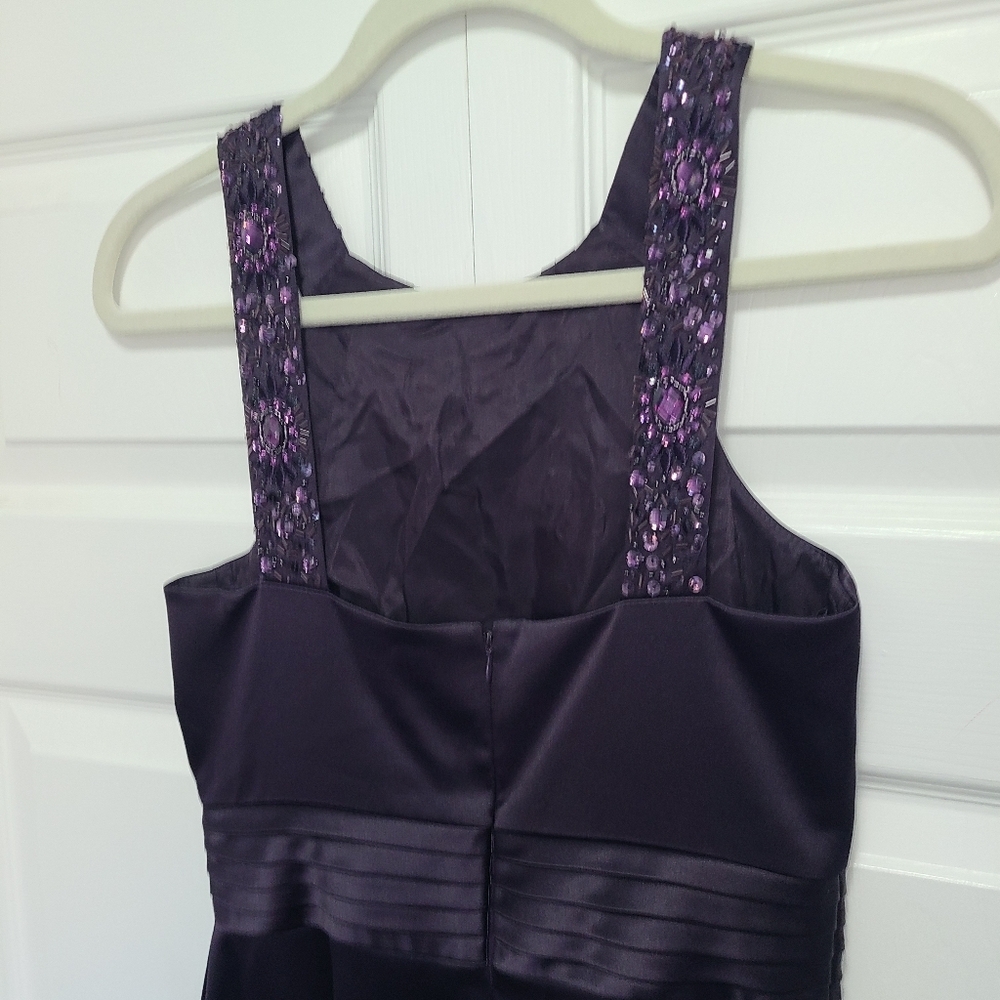 Antonio Melani Stunning Beaded Semi Formal Dress SIZE 2 deep purple TUXEDO WAIST - Picture 7 of 16